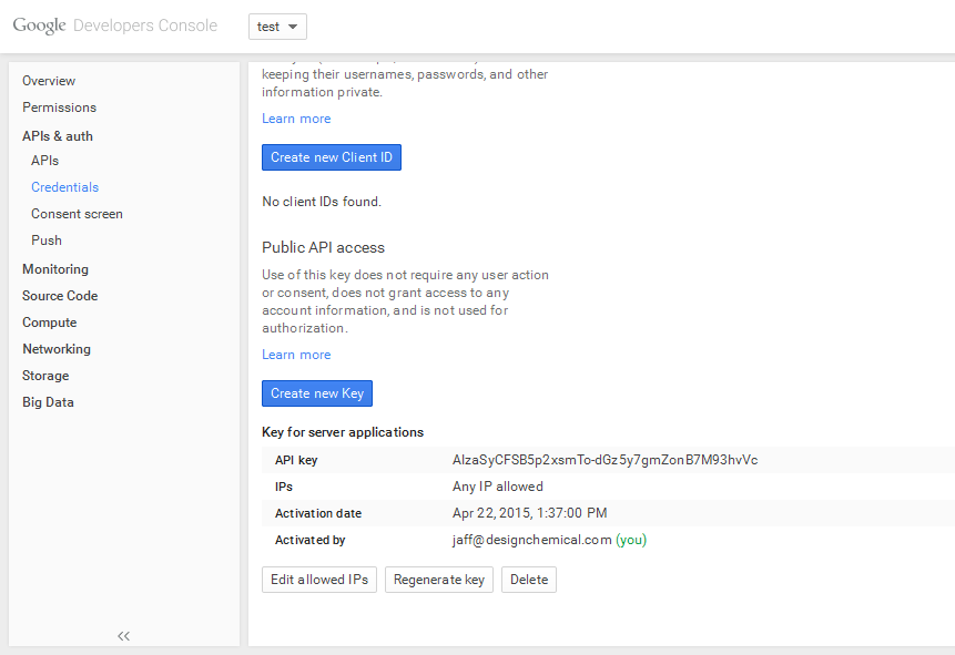 Google API Key